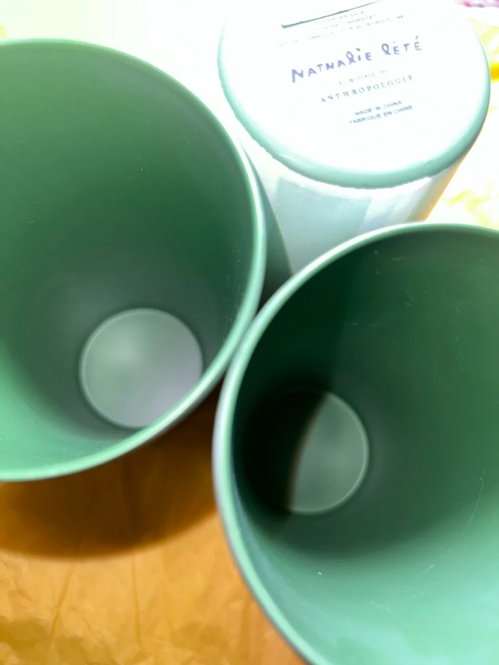 Anthropologie Vive D'Aventure Mint Striped Tumblers - Set of 3